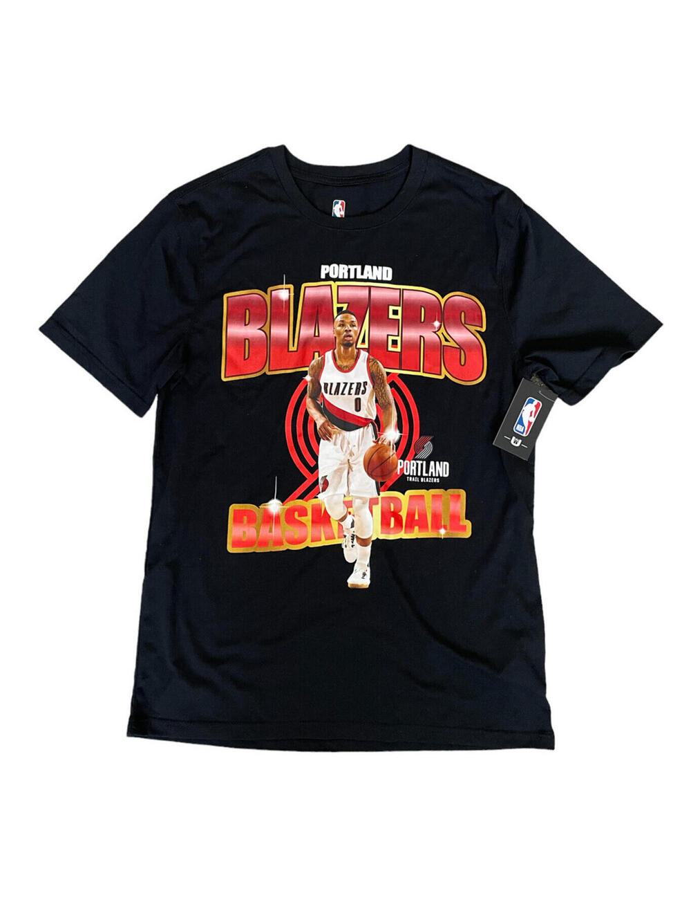 Damian Lillard Graphic NBA Mens Black T-Shirt Portland Trail Blazers Size Medium